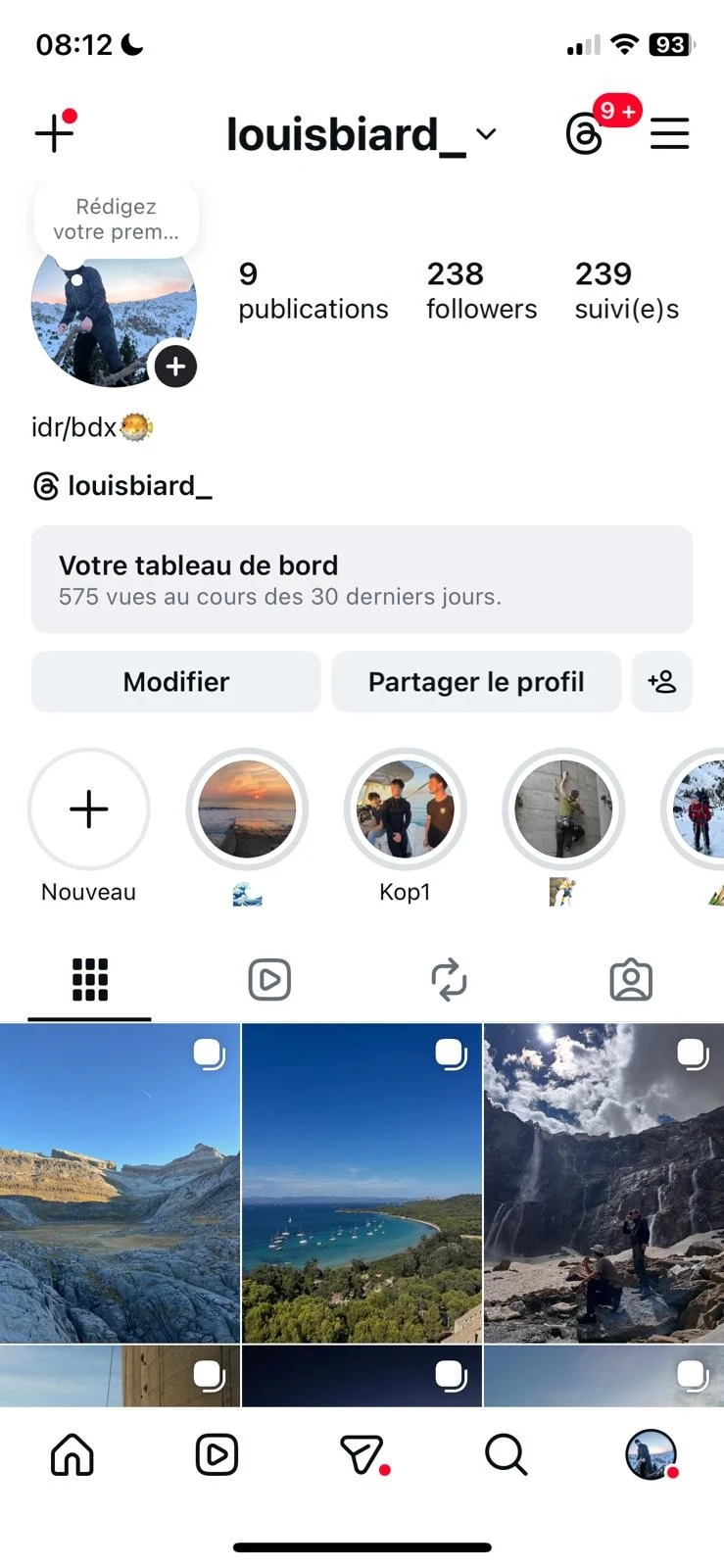 Instagram scraper — example of a public Instagram profile